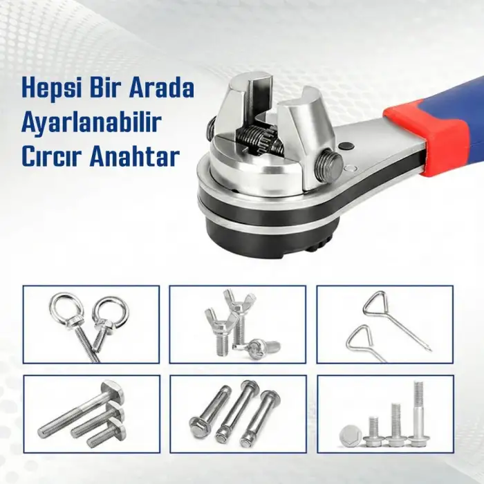 WORKPRO WP272063 7-22mm CR-V Profesyonel Ayarlanabilir 200mm Cırcır Anahtar