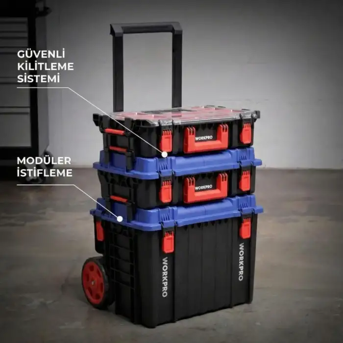 WORKPRO WP283030 32Lt 56x34,5x16,5cm İstiflenebilir Profesyonel Takım Çantası