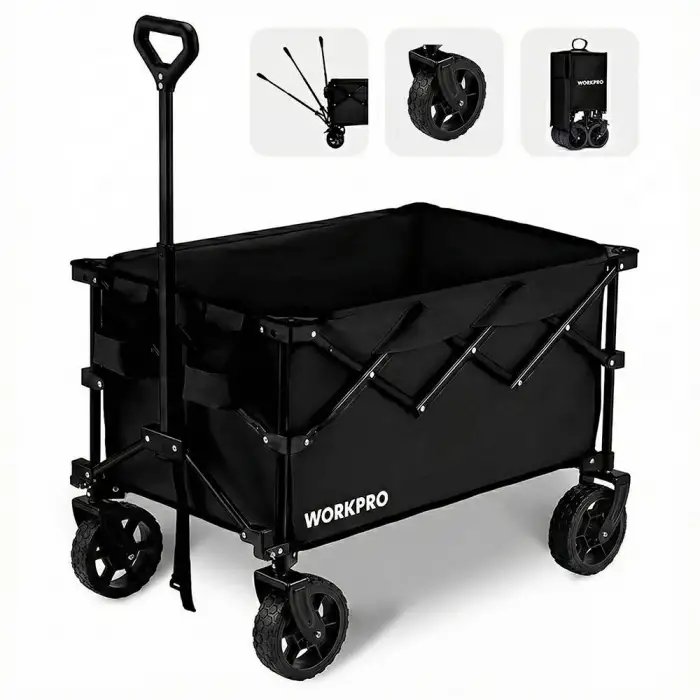 WORKPRO WP285015 80Kg 4 Tekerli Katlanabilir Ağır Hizmet Taşıma Arabası