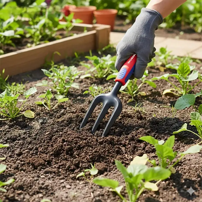 WORKPRO WP331027 290x82mm Çelik Profesyonel Mini Bahçe Çatalı