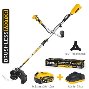 SGS AKÜLÜ TIRPAN SETİ 20V 1*4.0 Ah (KÖMÜRSÜZ MOTOR)