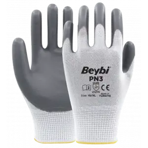 Beybi PN3 Polyester Örme Nitril Eldiven 1 Paket