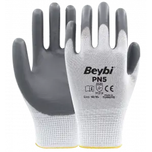 Beybi PN5 Polyester Örme Nitril Eldiven 1 Paket