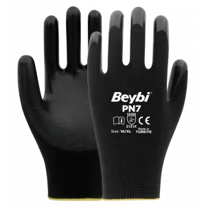 Beybi PN7 Polyester Örme Nitril Eldiven 1 Paket