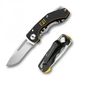 CAT DA980010 Kemer Askı Kancalı Katlanabilir 12CM Paslanmaz Çelik Kamp Çakısı