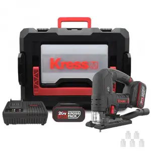 Kress KUE26 20Volt 4.0Ah Li-ion Çift Akülü Profesyonel Kömürsüz Devir Ayarlı Şarjlı Dekupaj Testere
