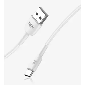 Linktech K602 Safe 3A USB-A Tip-C USB Şarj Kablosu Beyaz