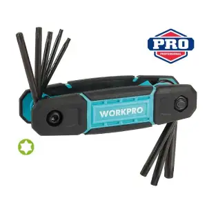 WORKPRO WP222030 8 Parça CR-V Çakı Tipi Torx Profesyonel Allen Anahtar Takımı