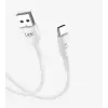 Linktech K602 Safe 3A USB-A Tip-C USB Şarj Kablosu Beyaz