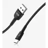 Linktech K602 Safe 3A USB-A Tip-C USB Şarj Kablosu Siyah