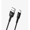 Linktech K602 Safe 3A USB-A Tip-C USB Şarj Kablosu Siyah