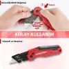 WORKPRO WP211026 Katlanır Çok Amaçlı Profesyonel Rötuş Maket Bıçağı + 14 Adet Yedek Bıçak