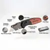 WORKPRO WP211035 Ağır Hizmet Çelik/Ahşap Gövde Katlanır Rötuş Maket Bıçağı + 11 Adet Yedek Bıçak