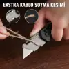 WORKPRO WP211035 Ağır Hizmet Çelik/Ahşap Gövde Katlanır Rötuş Maket Bıçağı + 11 Adet Yedek Bıçak