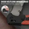 WORKPRO WP211035 Ağır Hizmet Çelik/Ahşap Gövde Katlanır Rötuş Maket Bıçağı + 11 Adet Yedek Bıçak