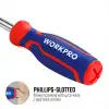 WORKPRO WP221046 6-IN-1 Profesyonel Çok Fonksiyonlu Değişken Uçlu Tornavida Seti