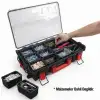 WORKPRO WP283029 24Lt 12 Gözlü Şeffaf Kapaklı İstiflenebilir 56x35x12,5cm Profesyonel Organizer Takım Çantası