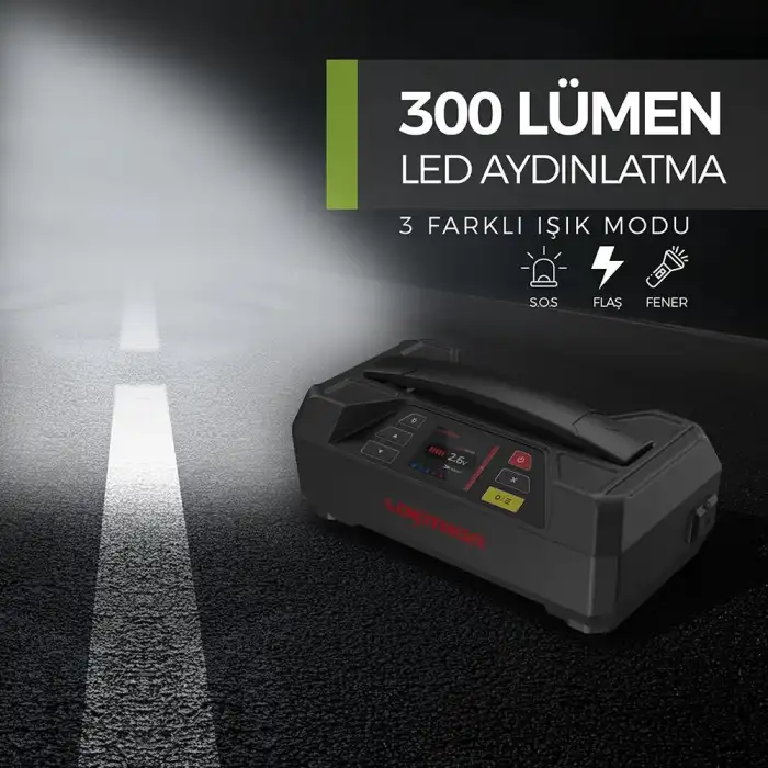 Lokithor JTC4250 12V/220V 4250Amp LiFePO4 Akıllı Akü Test + Akü Takviye + Akü Şarj Cihazı