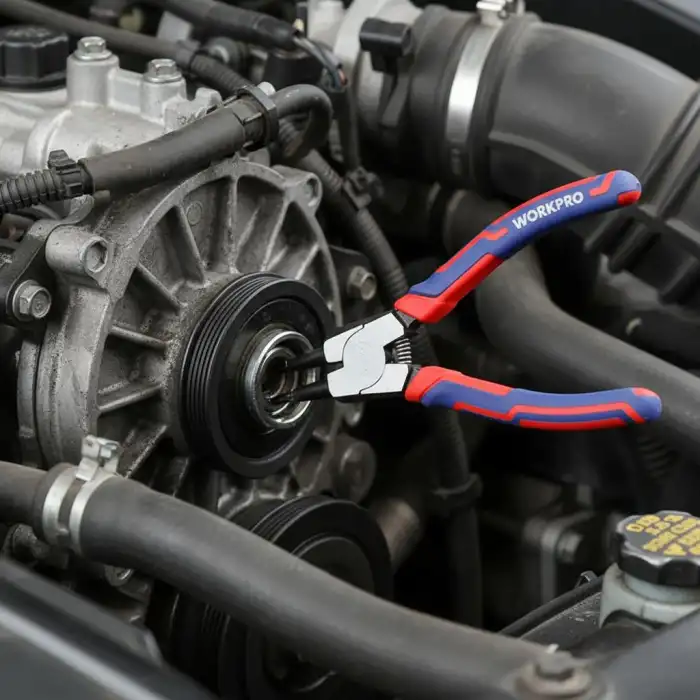 WORKPRO WP231150 180MM Cr-V Düz Yaylı Profesyonel Dış Segman Pensesi