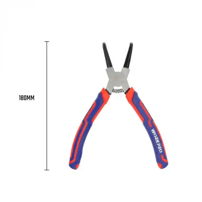 WORKPRO WP231153 180MM Cr-V Eğri Uçlu Yaylı Profesyonel Dış Segman Pensesi