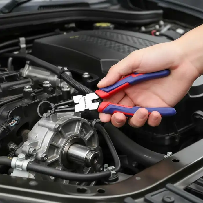 WORKPRO WP231153 180MM Cr-V Eğri Uçlu Yaylı Profesyonel Dış Segman Pensesi