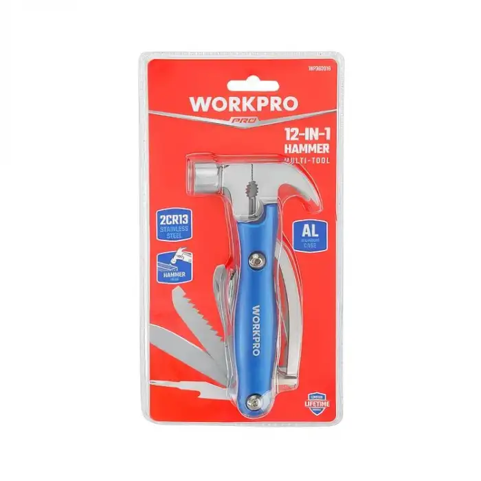 WORKPRO WP382018 12 IN 1 Çok Fonksiyonlu Profesyonel Çekiçli Pense Seti