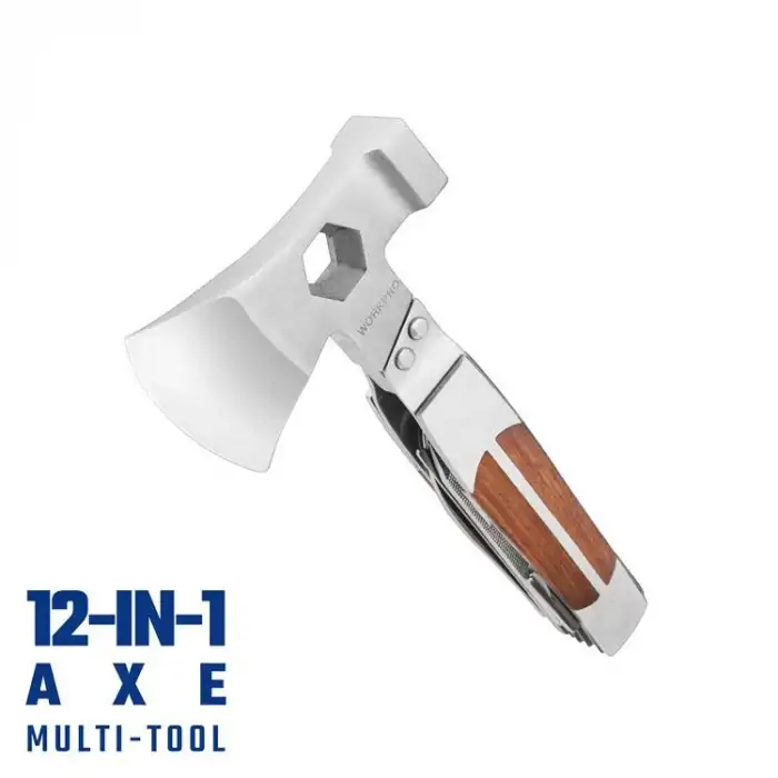 WORKPRO WP383001 12 IN 1 Çok Fonksiyonlu Profesyonel Mini Balta/Çekiç Alet Seti + Taşıma Kılıfı