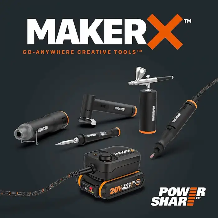 WORX WX744.9 MAKERX 20Volt Profesyonel Dijital Lehim Tabancası + 12 Aksesuar (Akü Dahil Değildir)