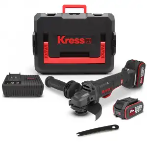Kress KUH04.1 20Volt 5.0Ah. Li-ion Çift Akülü 125mm Kömürsüz Profesyonel Devir Ayarlı Alttan Tetikli Avuç Taşlama