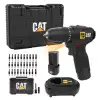 CAT DX1160 12Volt/2.0Ah Li-ion Çift Akülü Kömürsüz Profesyonel Şarjlı Darbeli Matkap + DA01901 32 Parça Aksesuar Seti