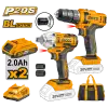 Li-ion Akülü 2 li Kombo Set - Matkap ve Somun sıkma  20V 2.0 Ah