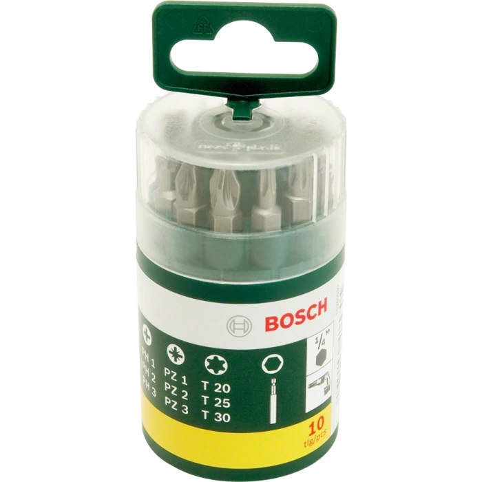 Bosch 10 Parça Vidalama Ucu Seti (PH+PZ+T)