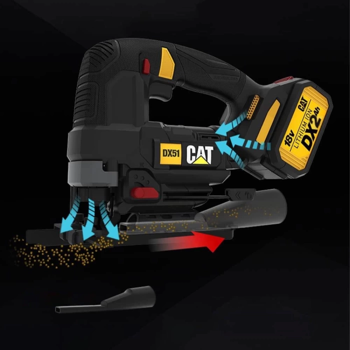 CAT DX51BC 18Volt 2.0Ah Li-ion Tek Akülü Profesyonel Kömürsüz Dekupaj Testere