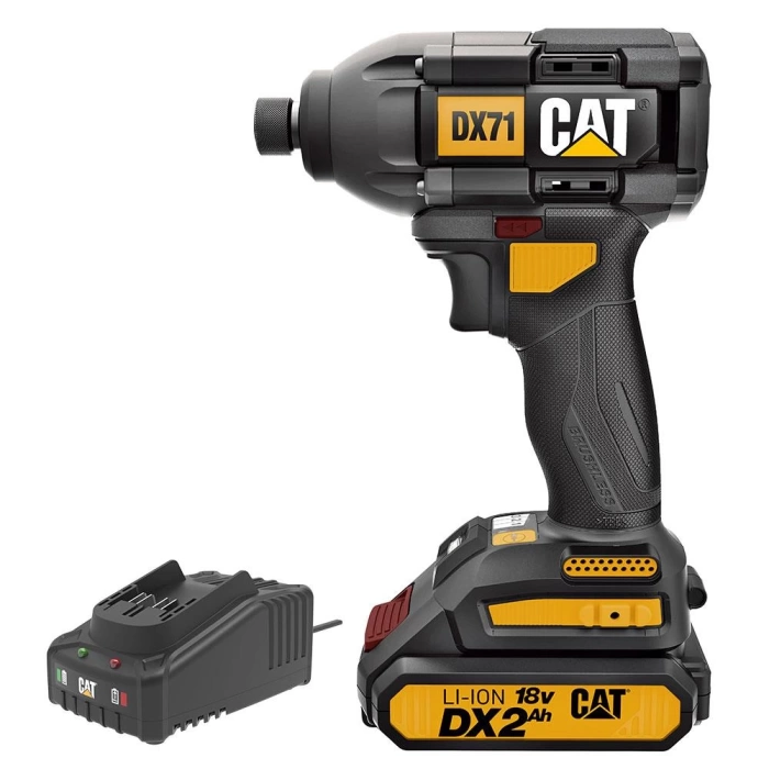 CAT DX71BC 18Volt 2.0Ah Li-ion Tek Akülü 215Nm Kömürsüz Profesyonel Şarjlı Darbeli Tornavida