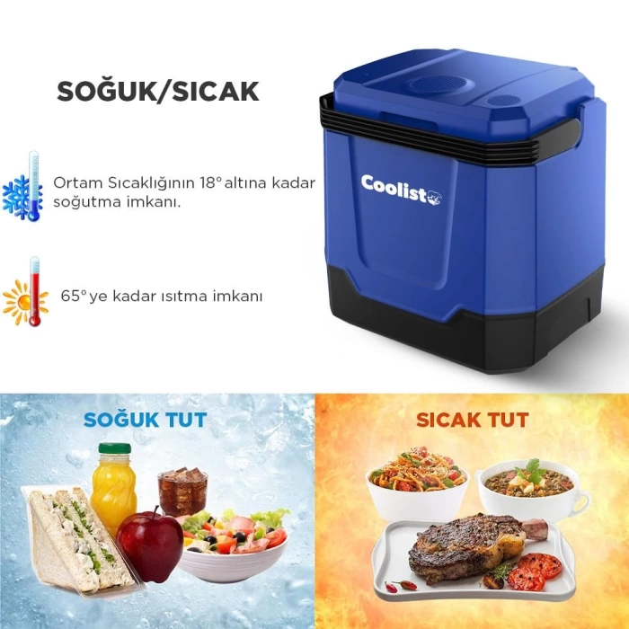 Coolist CLT33 12Volt/220Volt AC/DC 33 Litre Sıcak/Soğuk Oto Buzdolabı