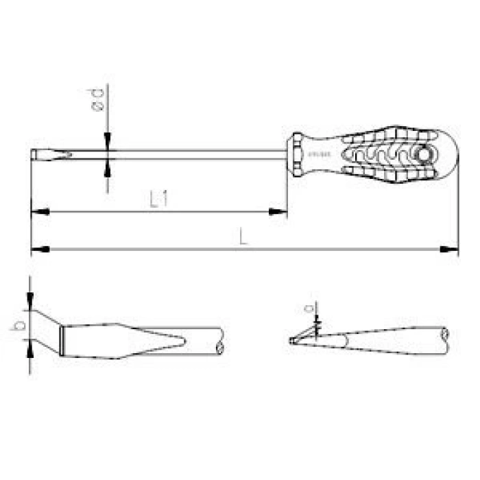 İzeltaş 4100170580 Kraft Serisi Düz Uçlu Tornavida 5x80