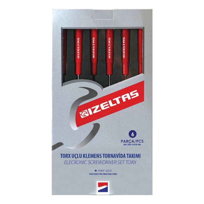 İzeltaş 4530001006 Torx Uçlu Klemens Tornavida Takımı 6 Parça