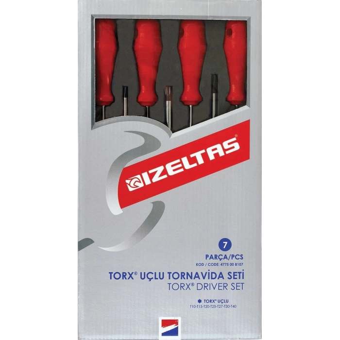 İzeltaş 4775008107 Torx Uçlu Tornavida Takımı 7 Parça