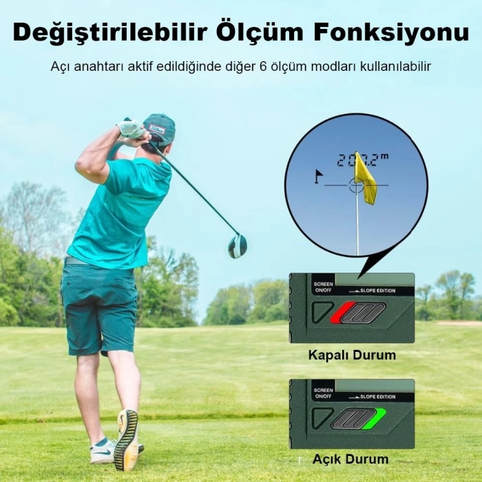 KOBB KBL1000 1Km Profesyonel Optik Dürbünlü Golf Lazer Metre + Hız Tespit Cihazı