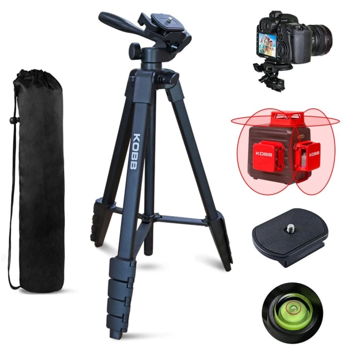 KOBB KBL16T 160CM Su Terazili Profesyonel Alüminyum Lazer Tripod