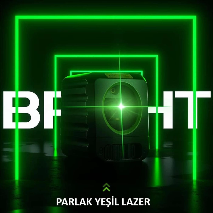 KOBB KBL90GTP 30 Metre Profesyonel Yatay ve Dikey Otomatik Hizalamalı Yeşil Çapraz Çizgi Lazer Distomat + Tripod