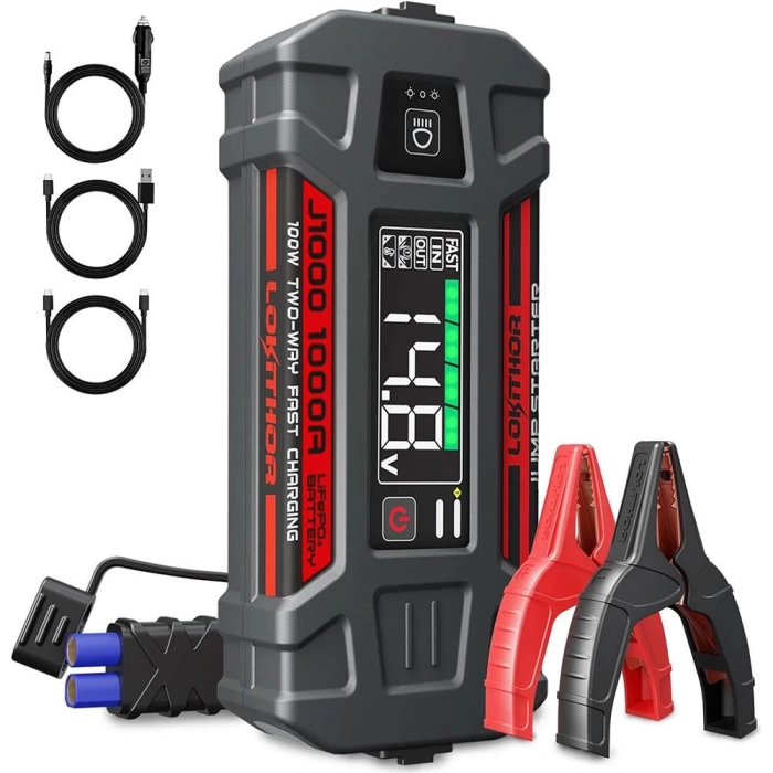 Lokithor J1000 12V 1000Amp LiFePO4 Akıllı Akü Takviye + Powerbank + Led Lamba