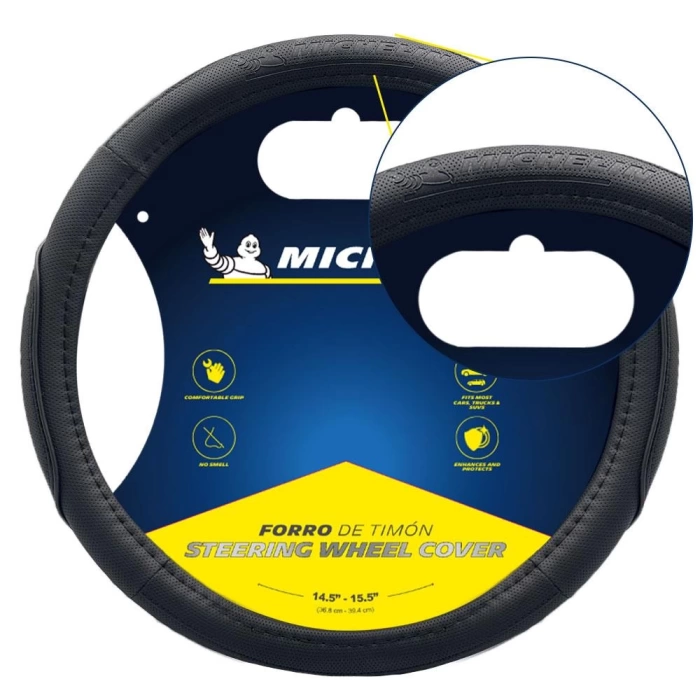 Michelin MC1003N Premium Suni Deri Direksiyon Kılıfı SİYAH