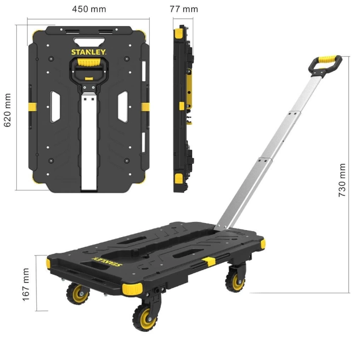 STANLEY PC532 137kg 62x45cm Dört Tekerli Çekme Kollu Yük ve Paket Taşıma Arabası