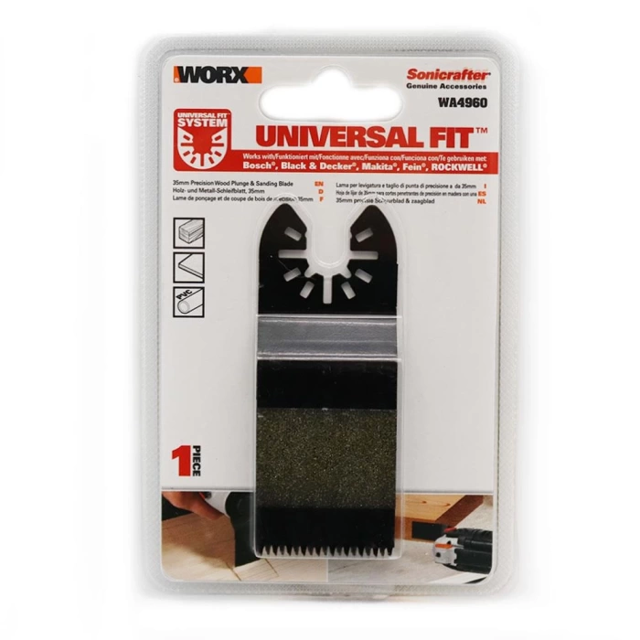 WORX WA4960 Çok Amaçlı Raspalama Makinası İçin 35x40mm Ahşap, PVC Universal Kesme ve Zımparalama Bıçağı