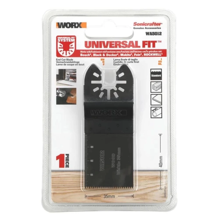 WORX WA5012 Çok Amaçlı Raspalama Makinası İçin 35x40mm Ahşap, Fiberglas, PVC Universal Kesme Bıçağı