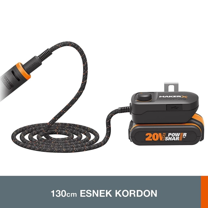 WORX WA7161 MAKERX 20Volt HUBX USB Portlu Devir Ayarlı Adaptör (Akü Dahil Değildir)