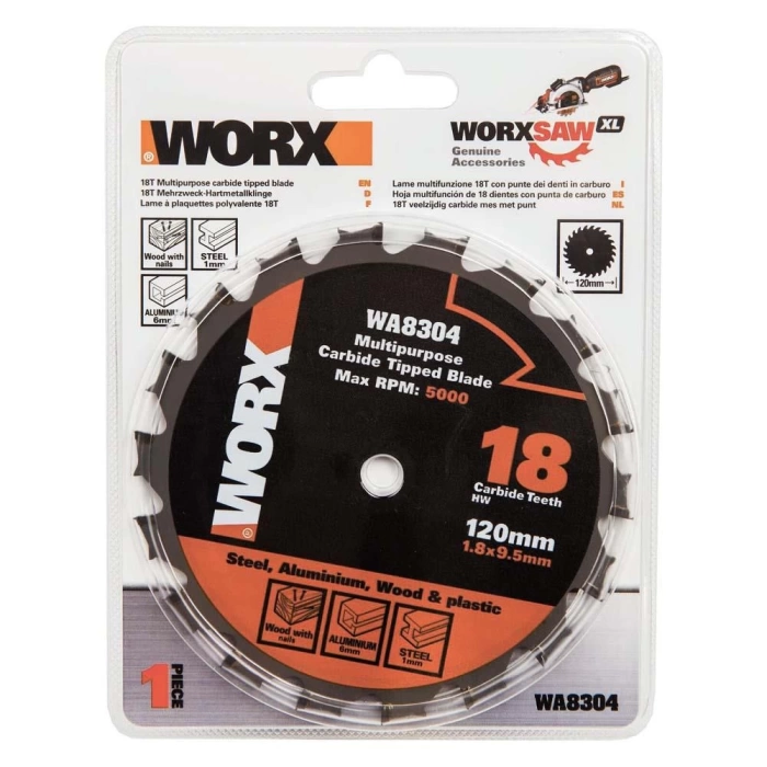 WORX WA8304 120x9,5mm Metal, Ahşap, PVC, Alüminyum Kesme, Elmas Daire Testere Bıçağı