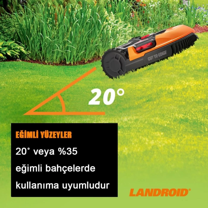 WORX WR130E 20Volt 2.0Ah. 18CM LANDROID Tam Otonom Kömürsüz Çim Biçme Robotu