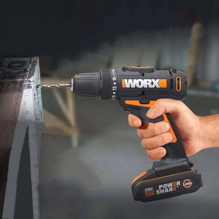 WORX WX108 20Volt/2.0Ah. Li-ion Çift Akülü Profesyonel Şarjlı Matkap